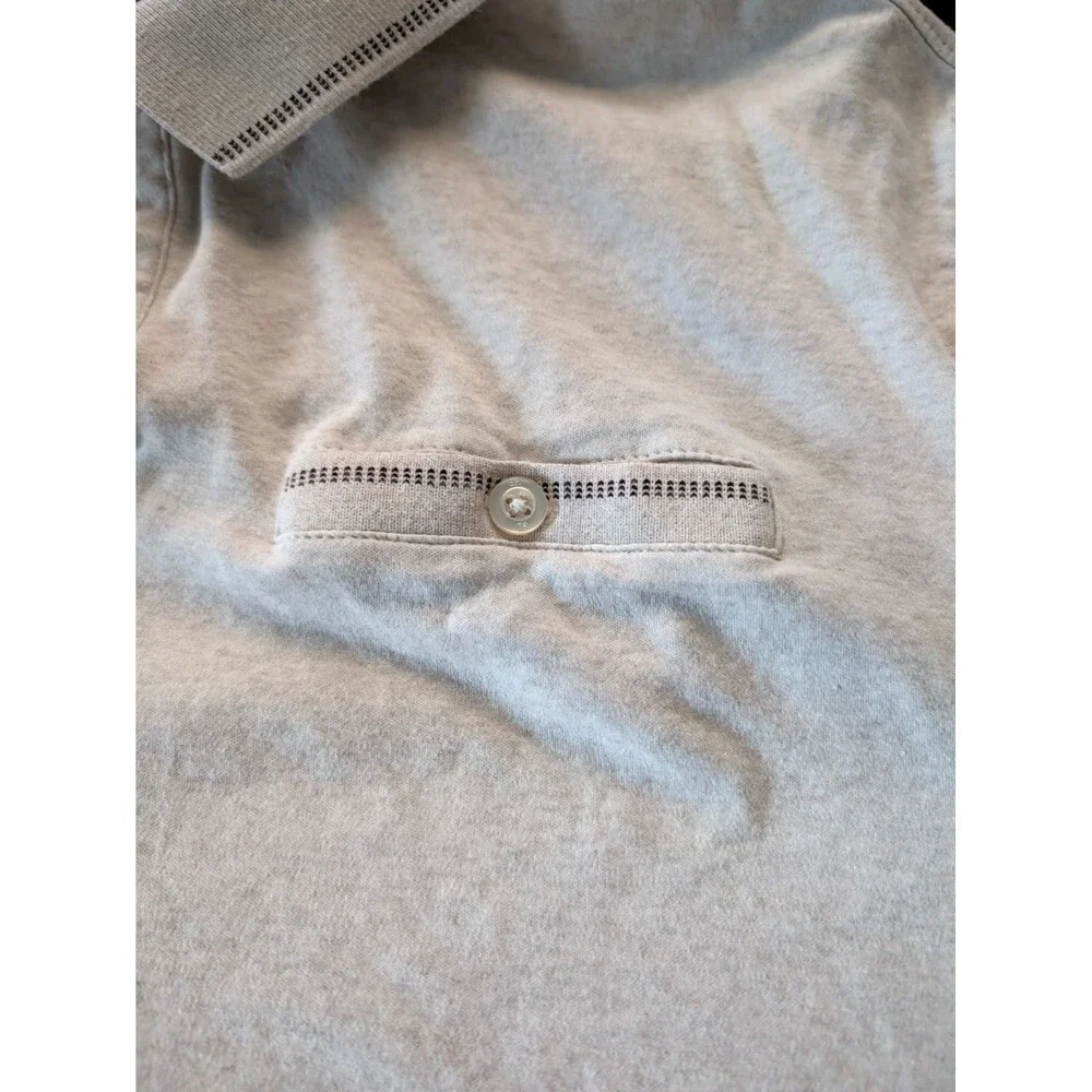 Banana Republic Men's Luxe Touch Performance Polo shirt Sz L Cream quiet luxury